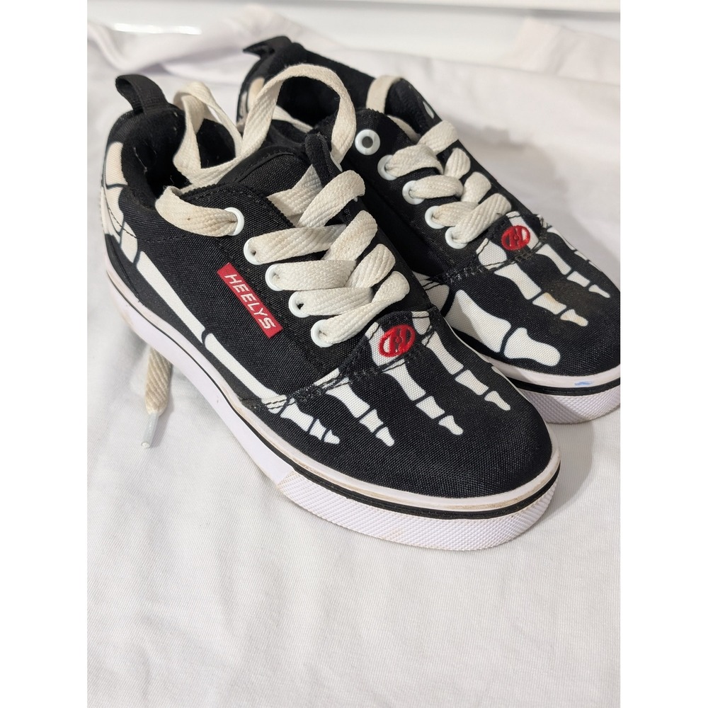 Heelys Pro 20 Prints Skeleton Skate Shoes Black White Kids Youth 13C HES101890